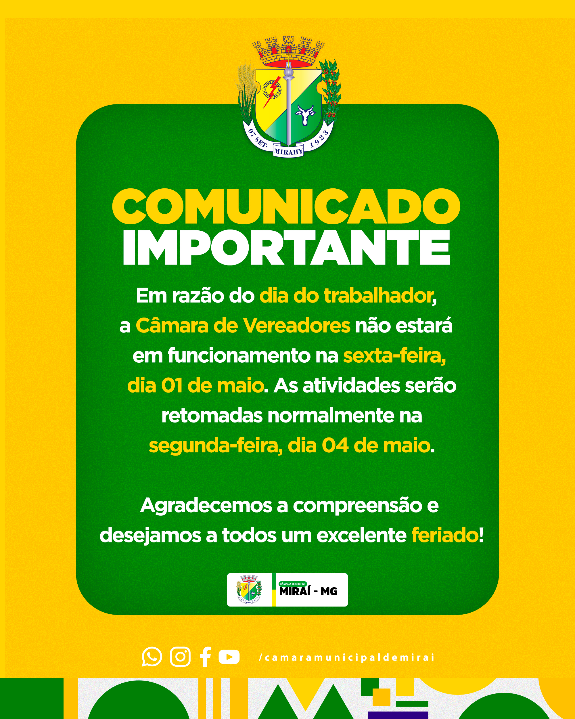COMUNICADO IMPORTANTE